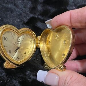 Timex Gold Heart-Shaped Quartz Timepiece